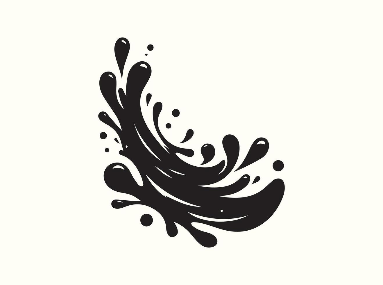 Artistic Black Silhouette of a Water Splash vector