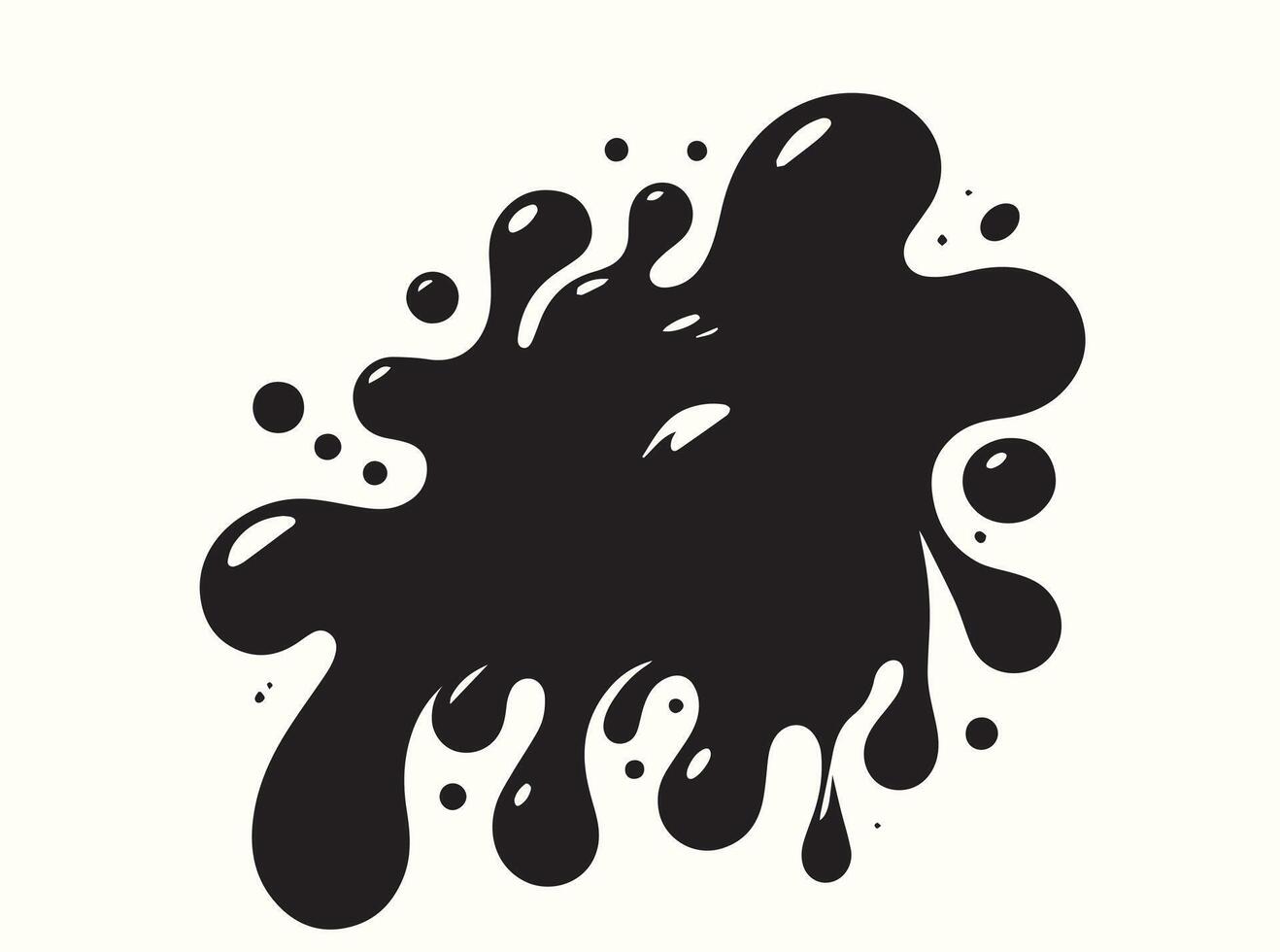 Flowing Black Liquid Shape with Irregular Edges vector