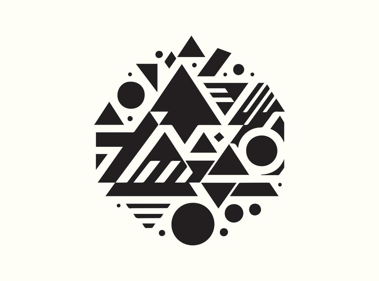 Modern Geometric Silhouette with Sharp Edges vector