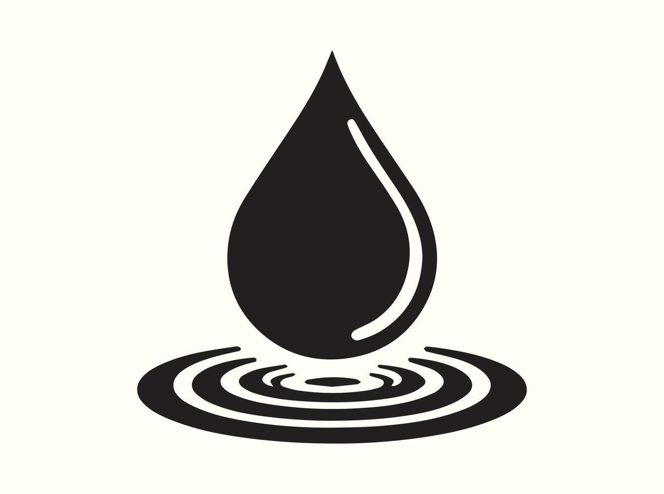 Minimal Abstract Water Droplet Creating Soft Ripples vector