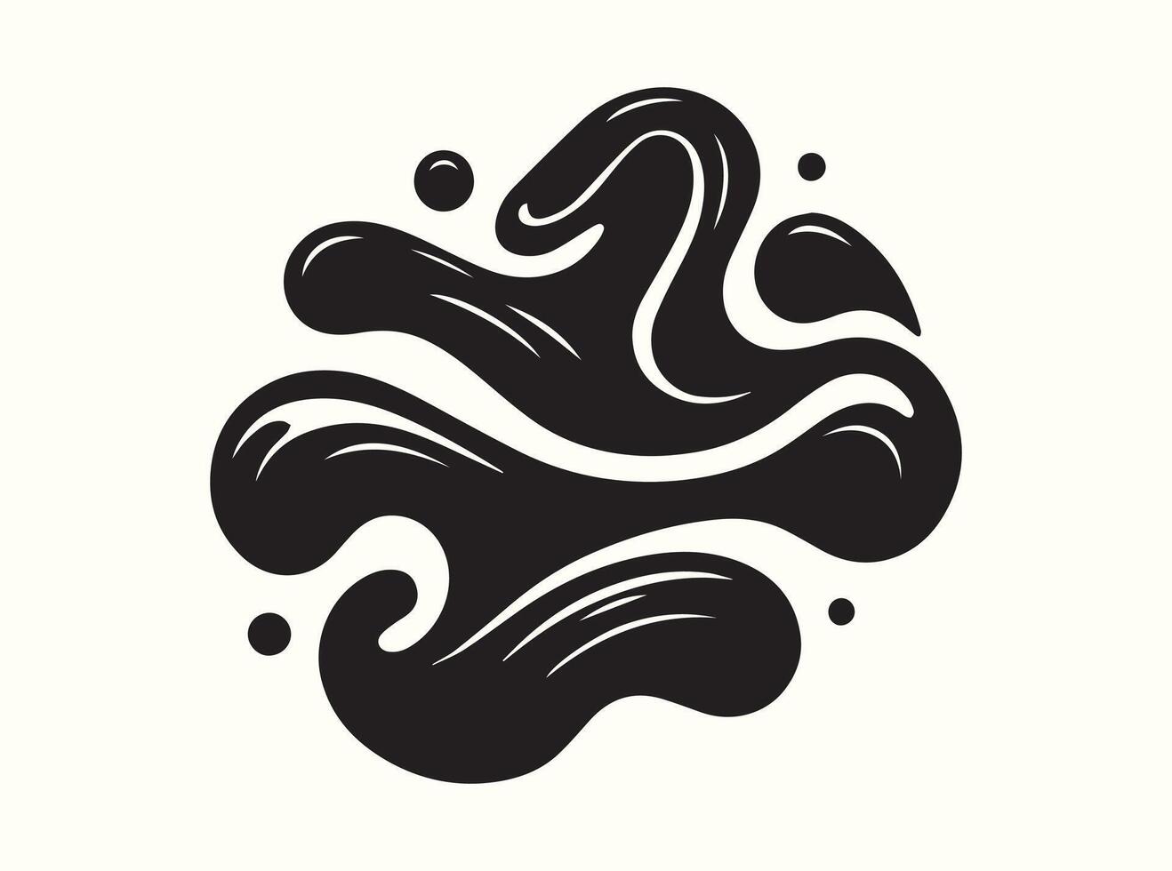 Modern Abstract Fluid Silhouette with Curved Lines vector