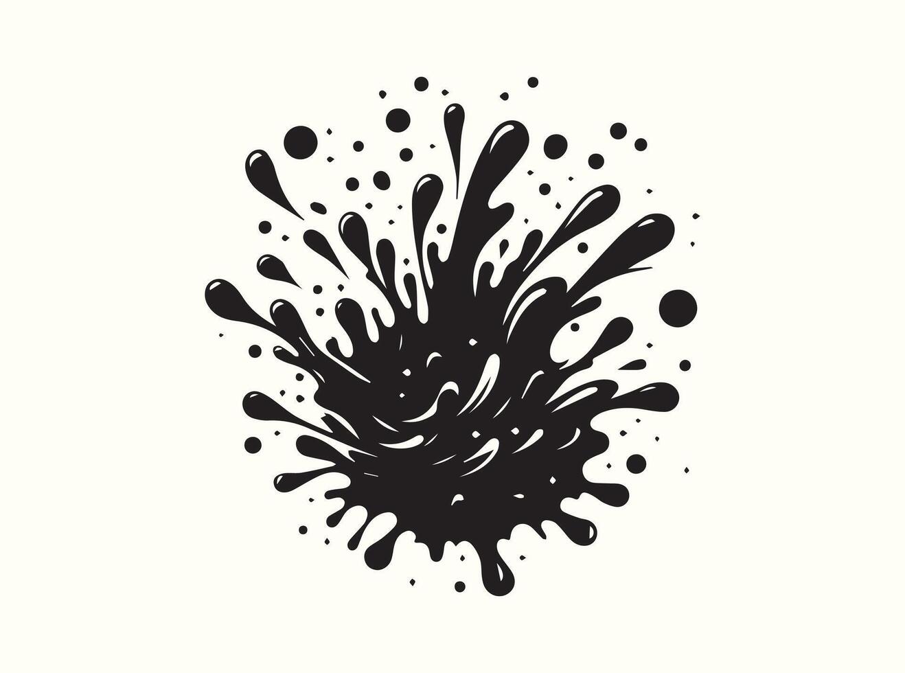 Abstract Black Paint Splash Silhouette Design vector