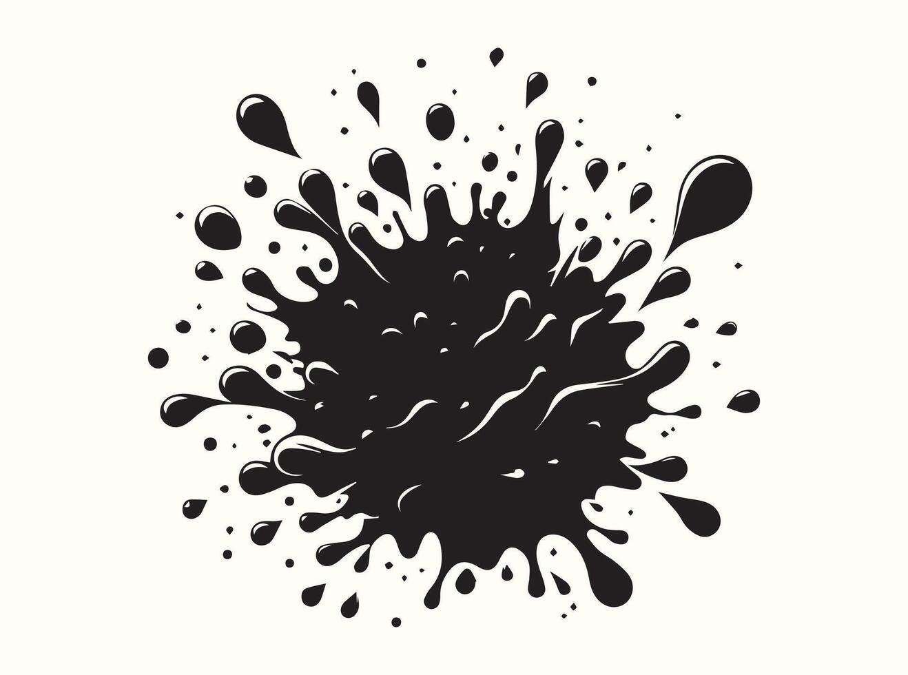 Grunge Black Paint Splash Silhouette Isolated vector