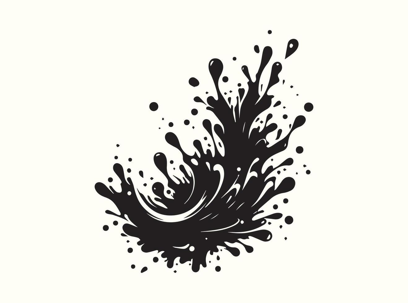 High-Contrast Black Paint Splatter Silhouette vector
