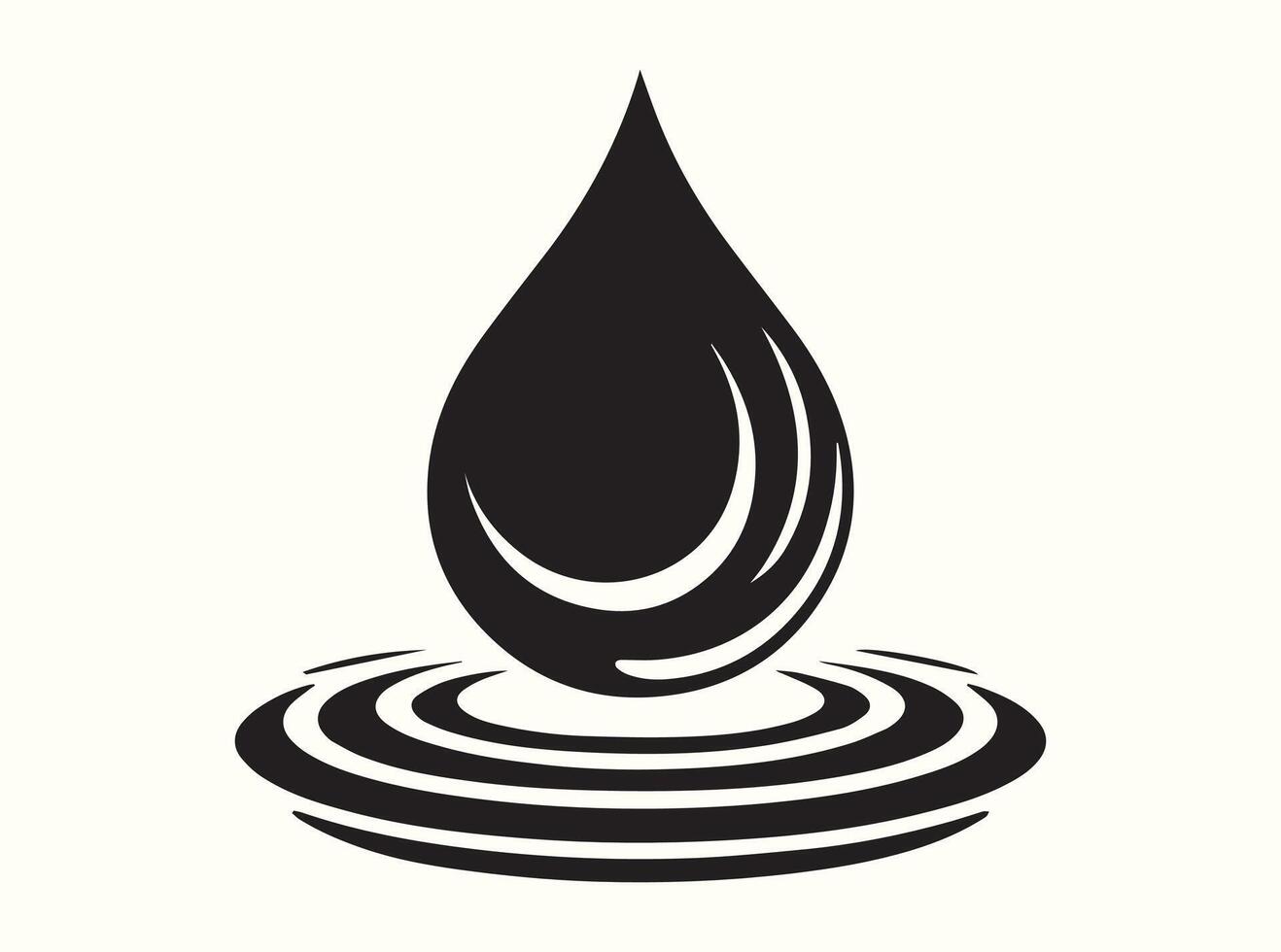 Abstract Water Drop Falling and Forming Circular Ripples vector