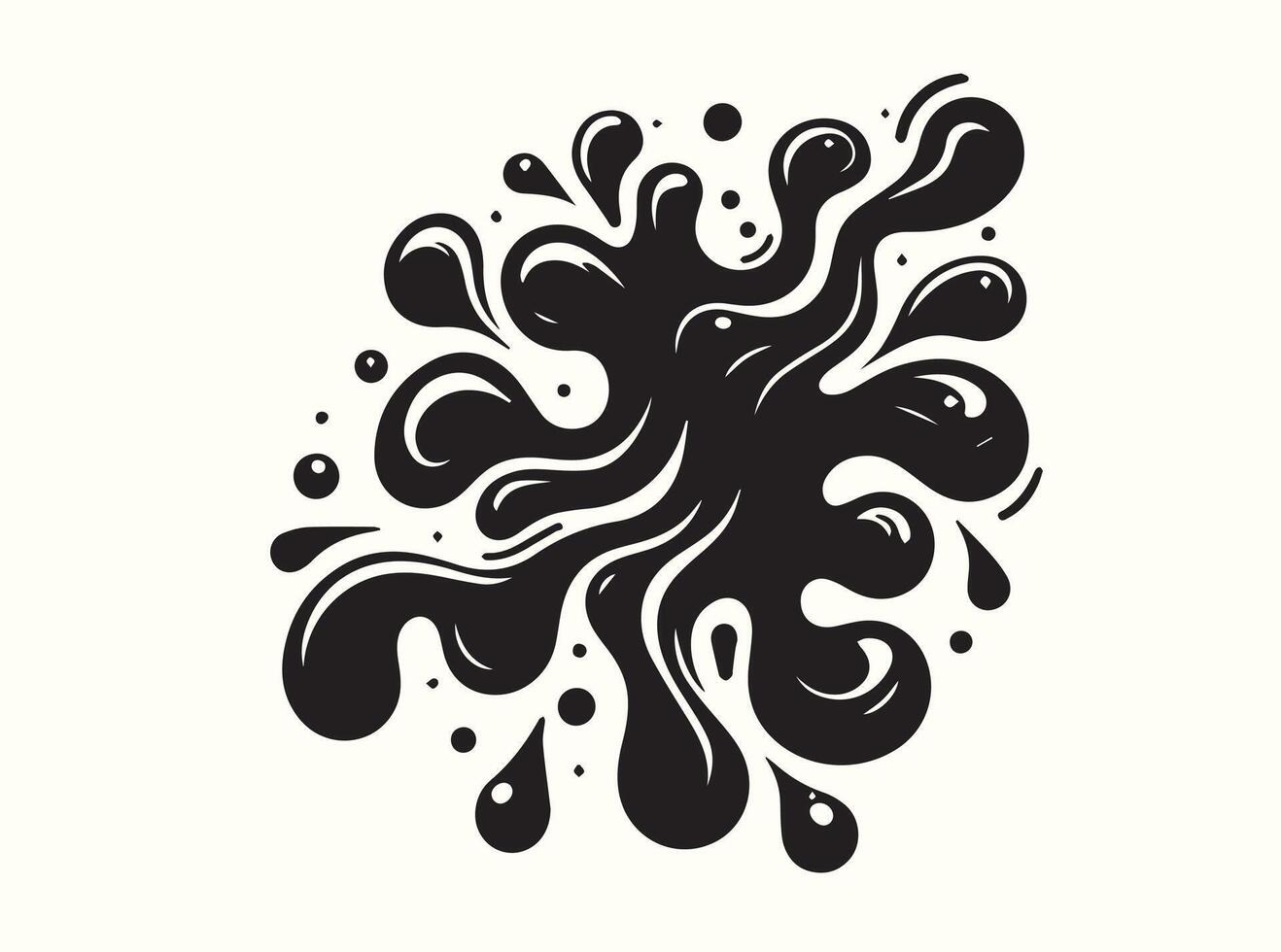 Irregular Shaped Black Ink Splash Design vector