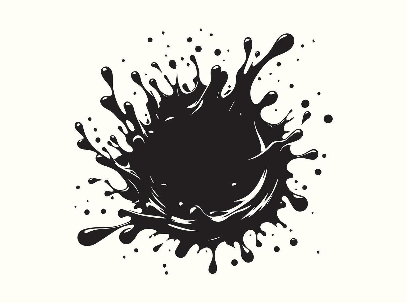 Dynamic Black Ink Splatter Silhouette vector