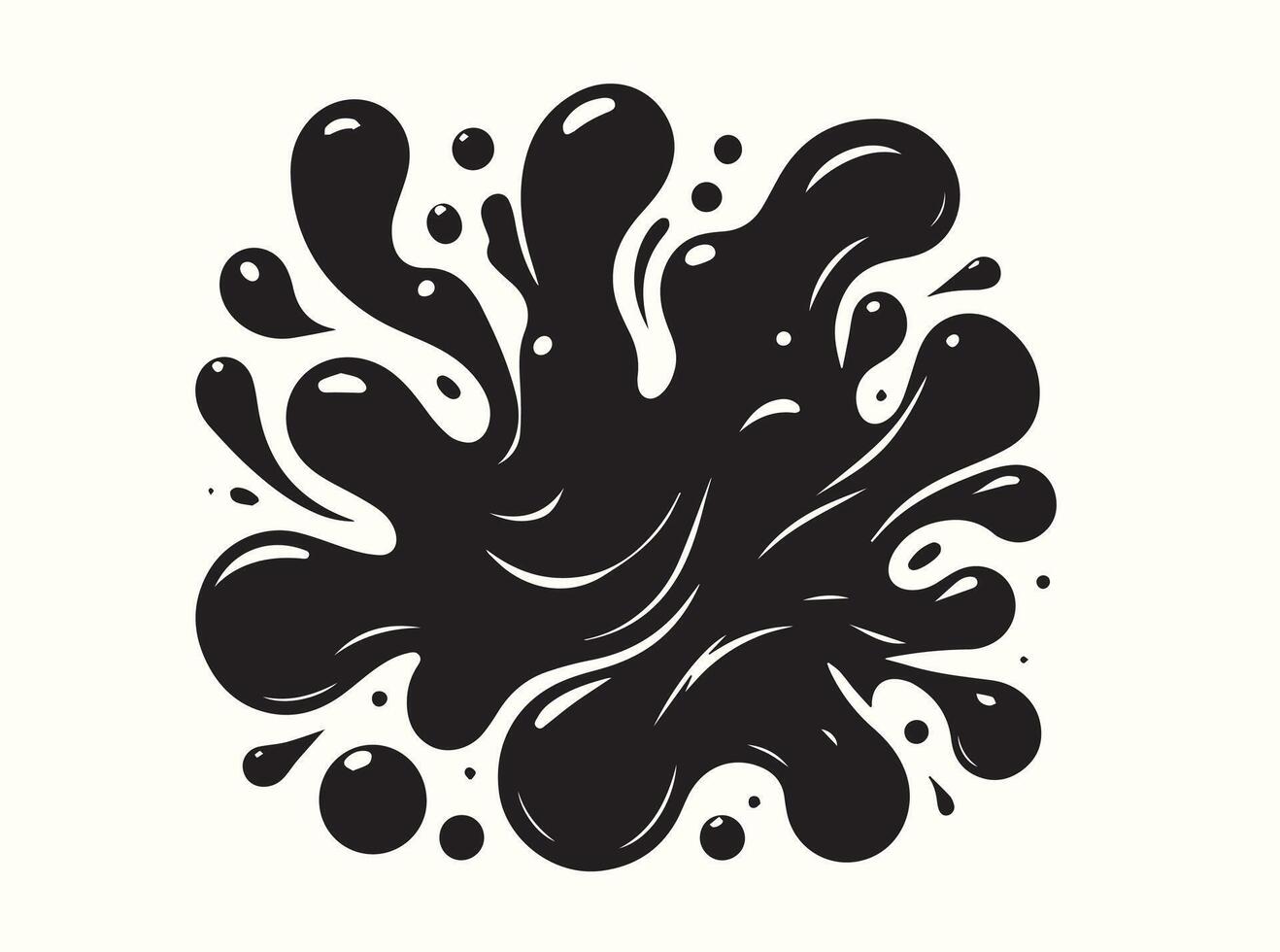 Freeform Black Liquid Blotch on a White Background vector