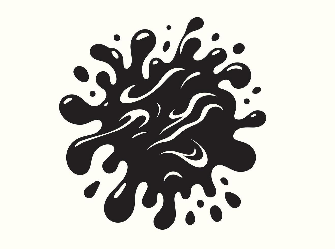 Abstract Ink Splatter with Unique Fluid Form vector