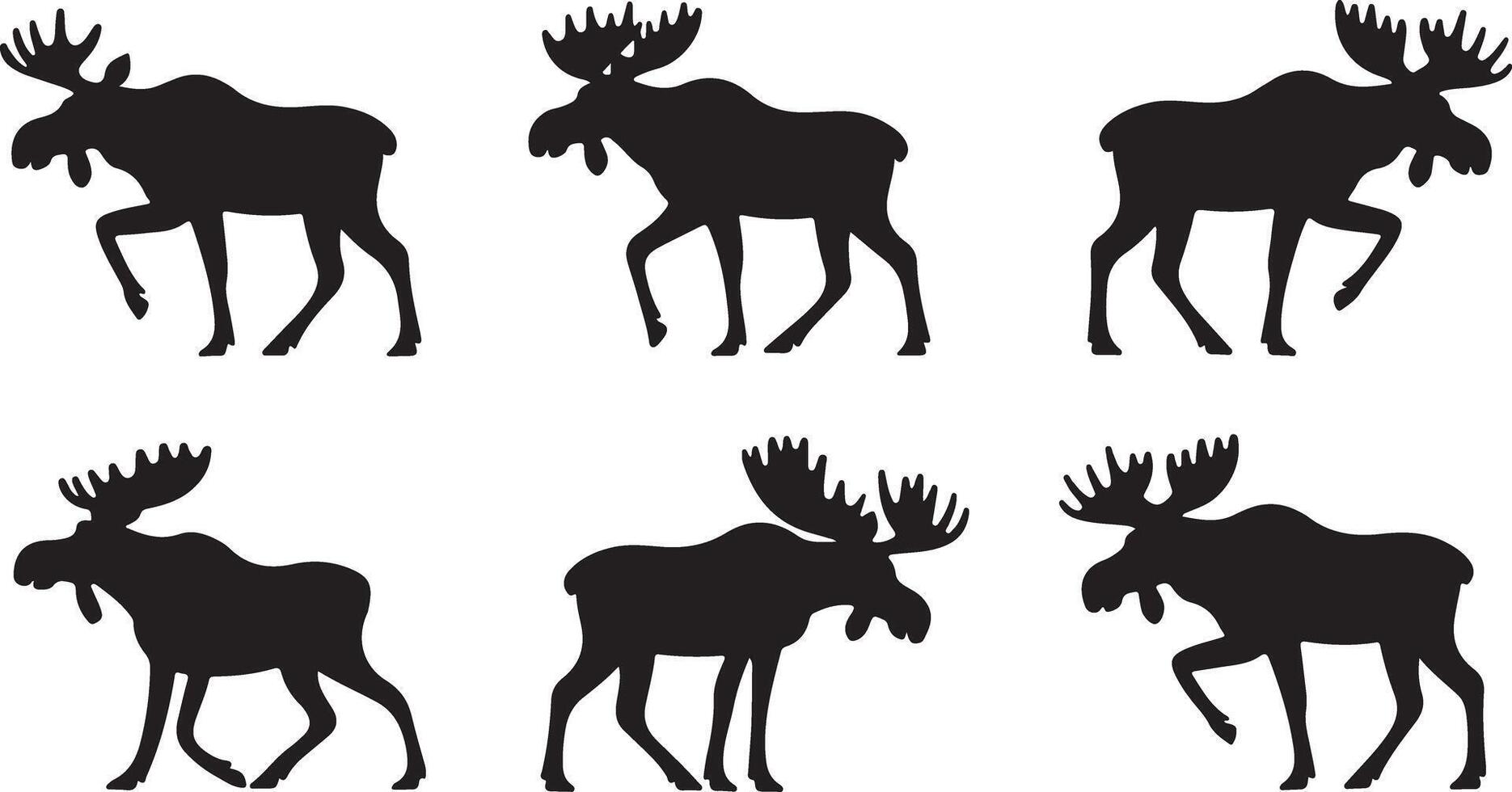 Black Moose silhouettes vector