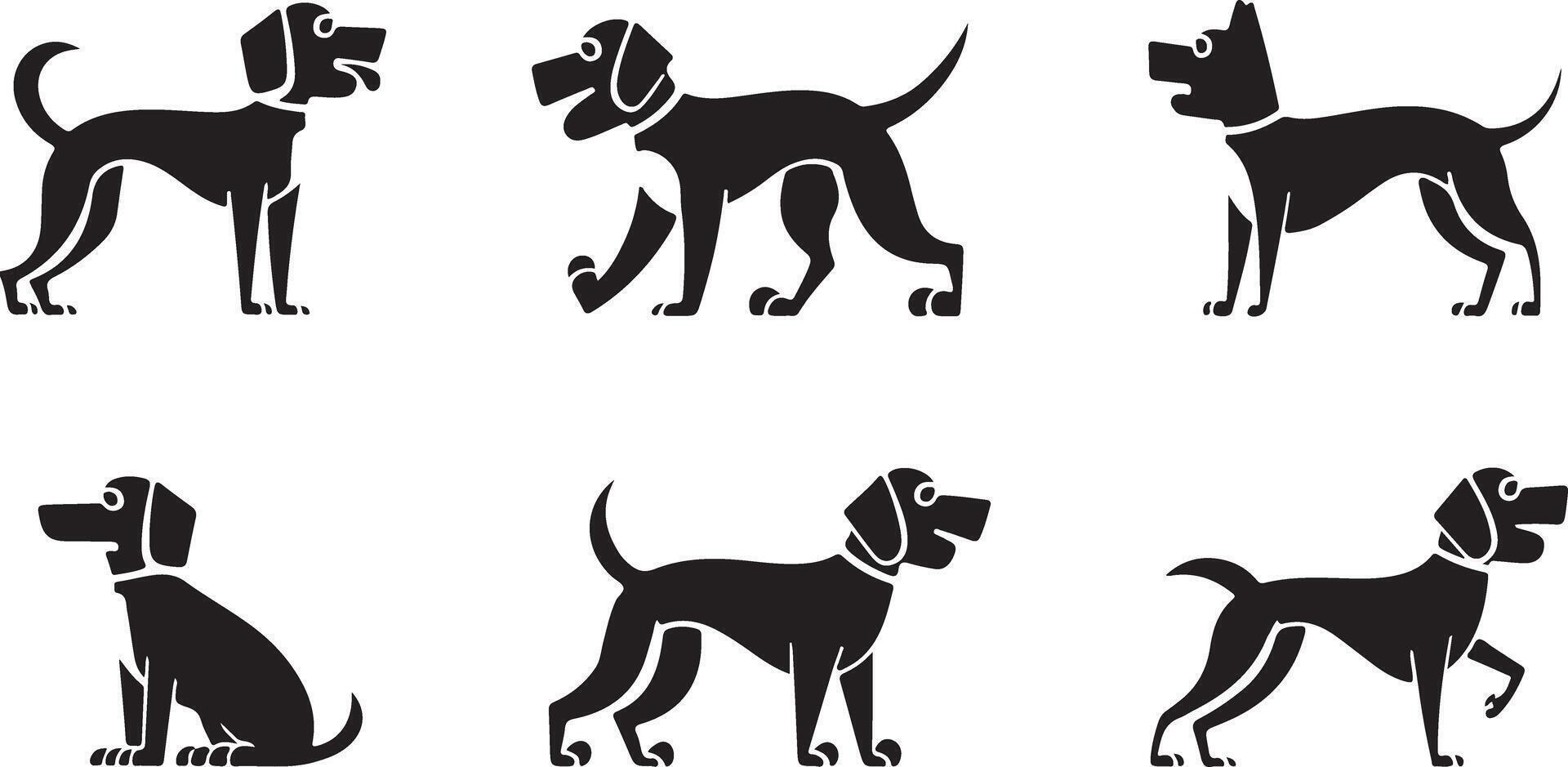 Set of Dog silhouettes vector