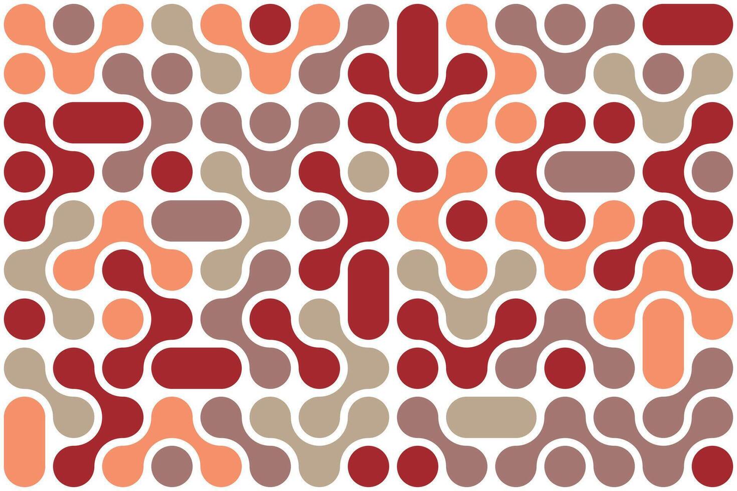 Retro warm toned abstract shape pattern design vector