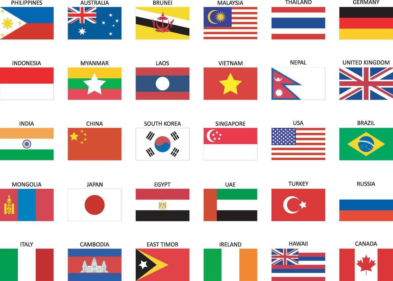 National flags of the world vector