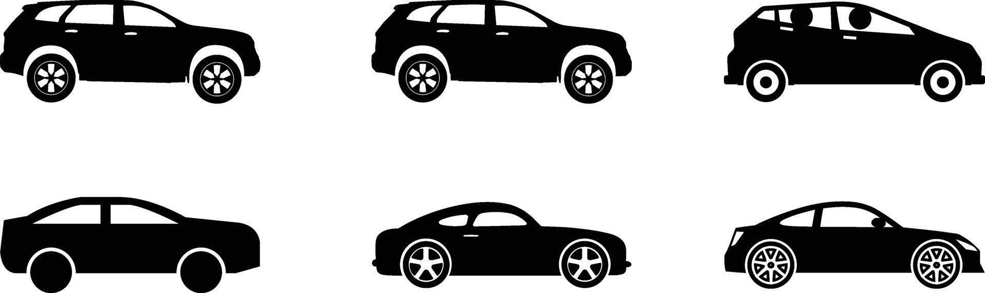 A Black Privet Car Icon Set Illustration for Transportation. vector