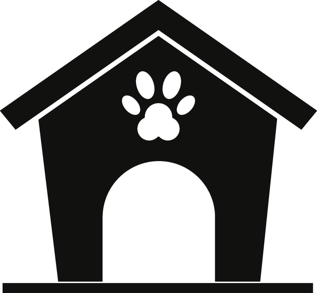 Simple Pet House Icon Flat Illustration on White Background. vector
