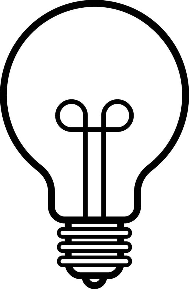 A Simple Light Bulb Icon Line Art Illustration on White Background. vector