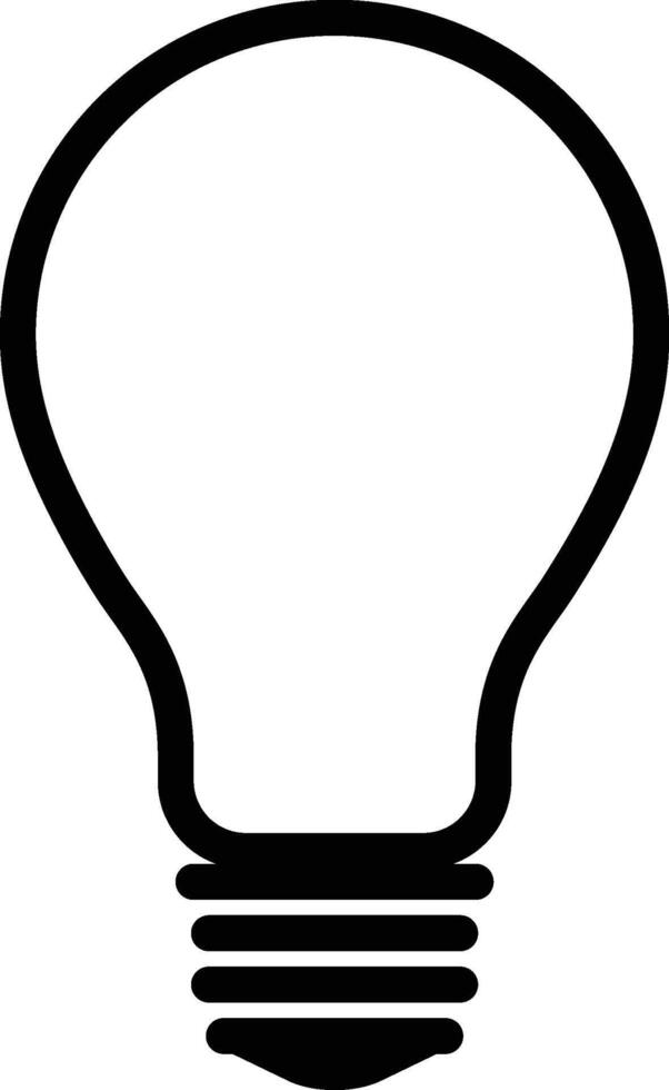 A Simple Light Bulb Icon Line Art Illustration on White Background vector