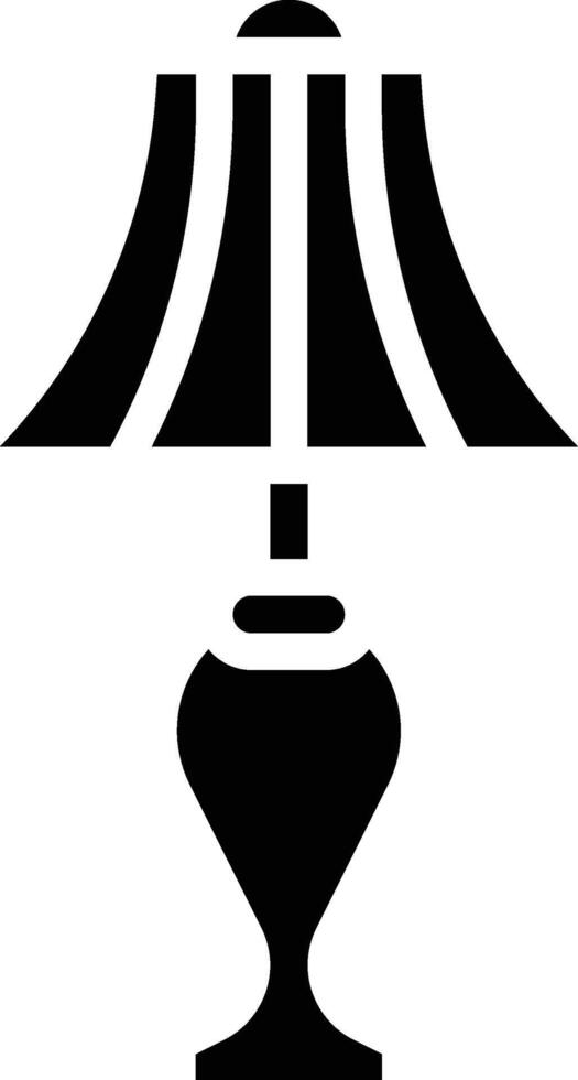Modern Table Lamp Icon Silhouette Art white Background. vector