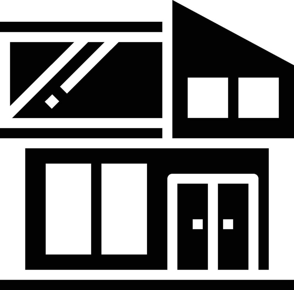 A Modern Minimalist House Architecture Icon Illustration. vector