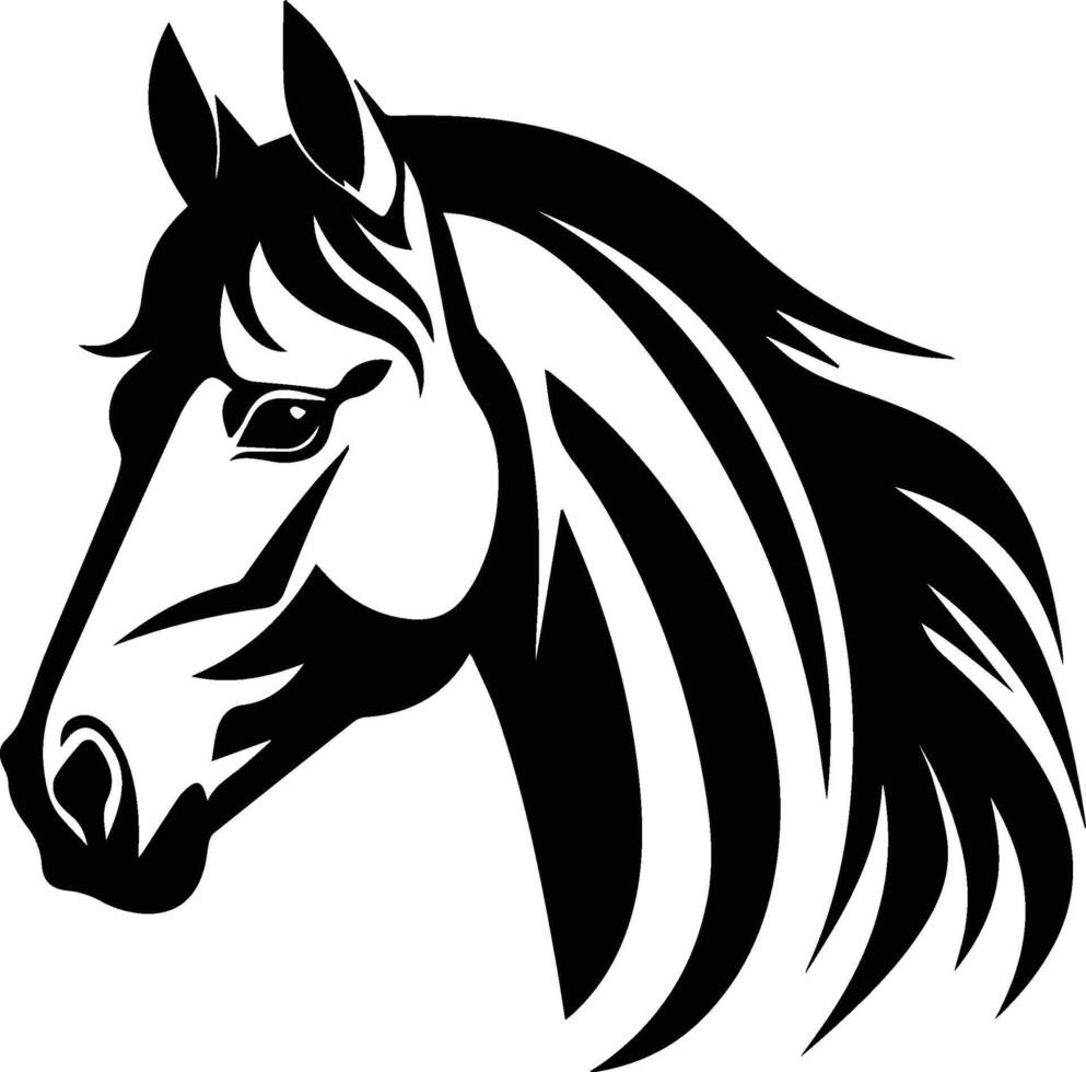 Beautiful Horse Head Icon Illustration in White Background vector