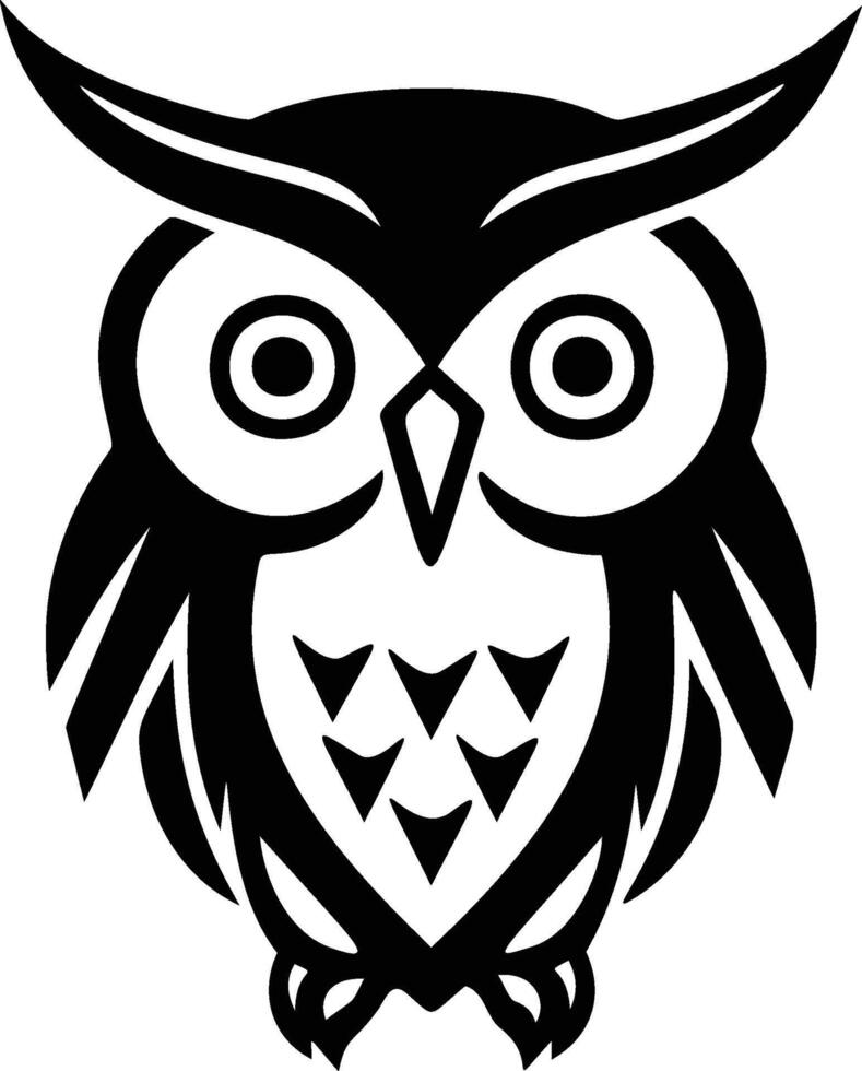 A Simple Black Owl Icon Illustration for Logos vector