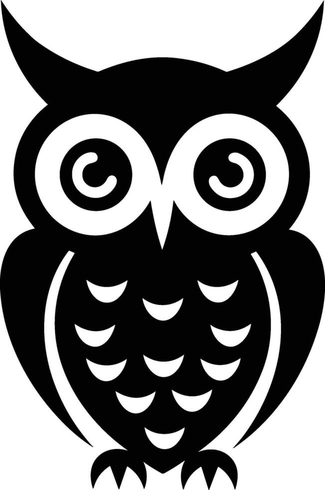 Simple Black Owl Icon Illustration for Logos vector