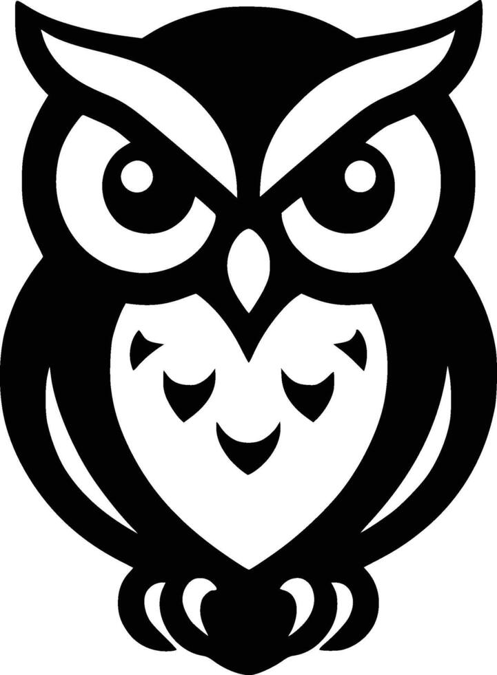 A Simple Black Owl Icon Illustration for Logos. vector