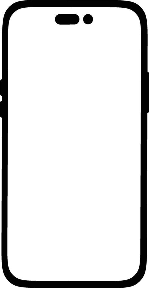 A Mobile Icon Line Art Illustration. Mobile Icon Flat Style Illustration. vector