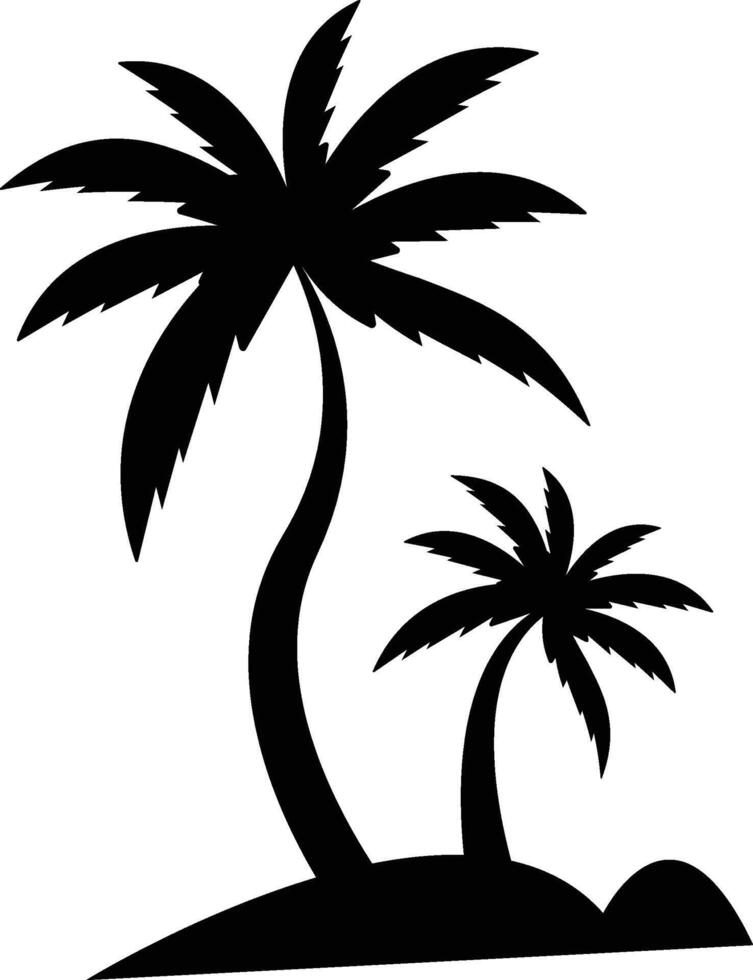 A Palm Tree Icon Silhouette Illustration in White Background. vector