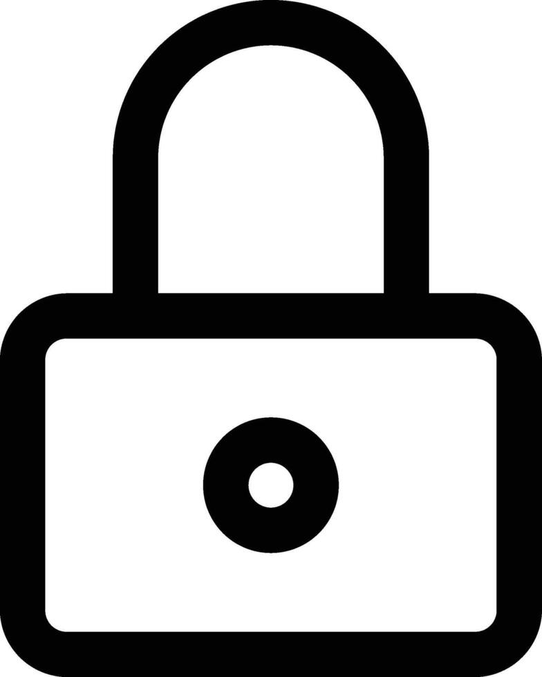 Lock Icon Line Art Illustration. Lock Symbol Isolated on White Background. vector