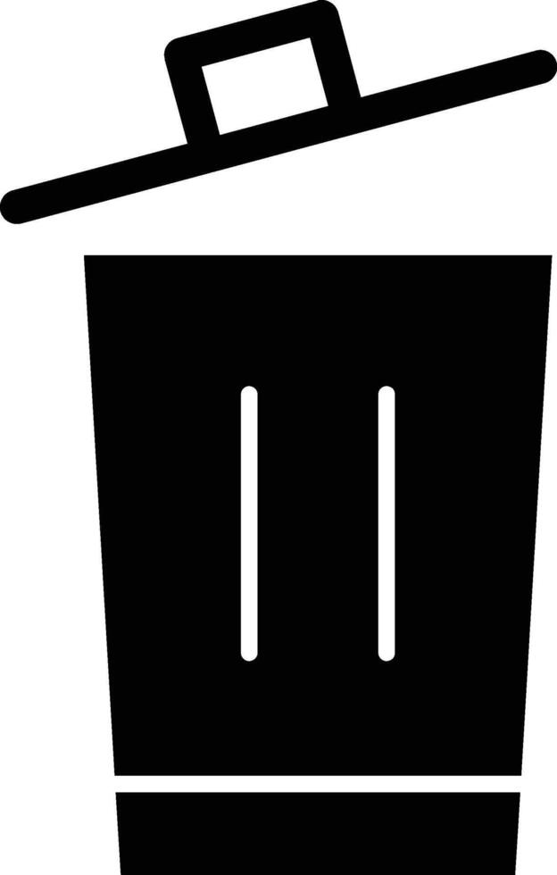 Simple Trash Bin Icon Illustration on White Background. vector