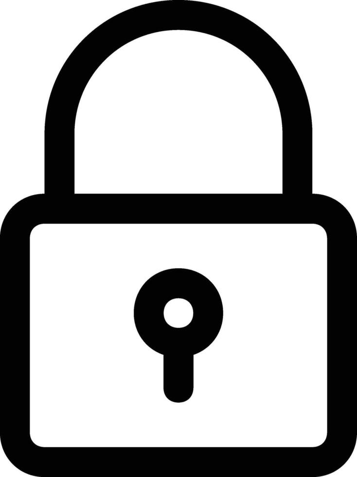 Lock Icon Line Art Illustration. Lock Symbol Isolated with White Background. vector