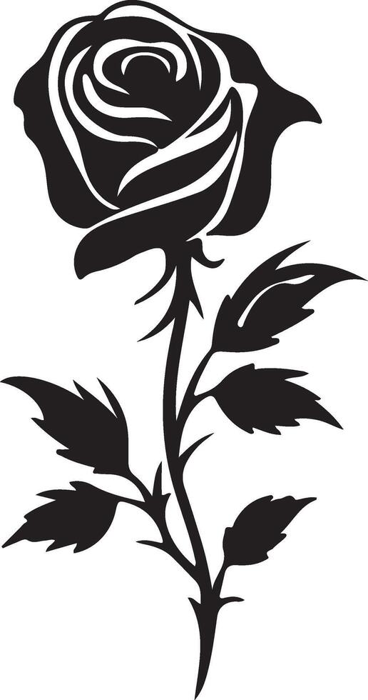 A Simple Rose with Leaves Illustration on white Background vector
