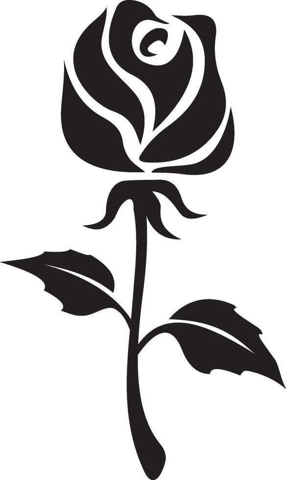 A Simple Rose with Leaves Illustration in white Background vector