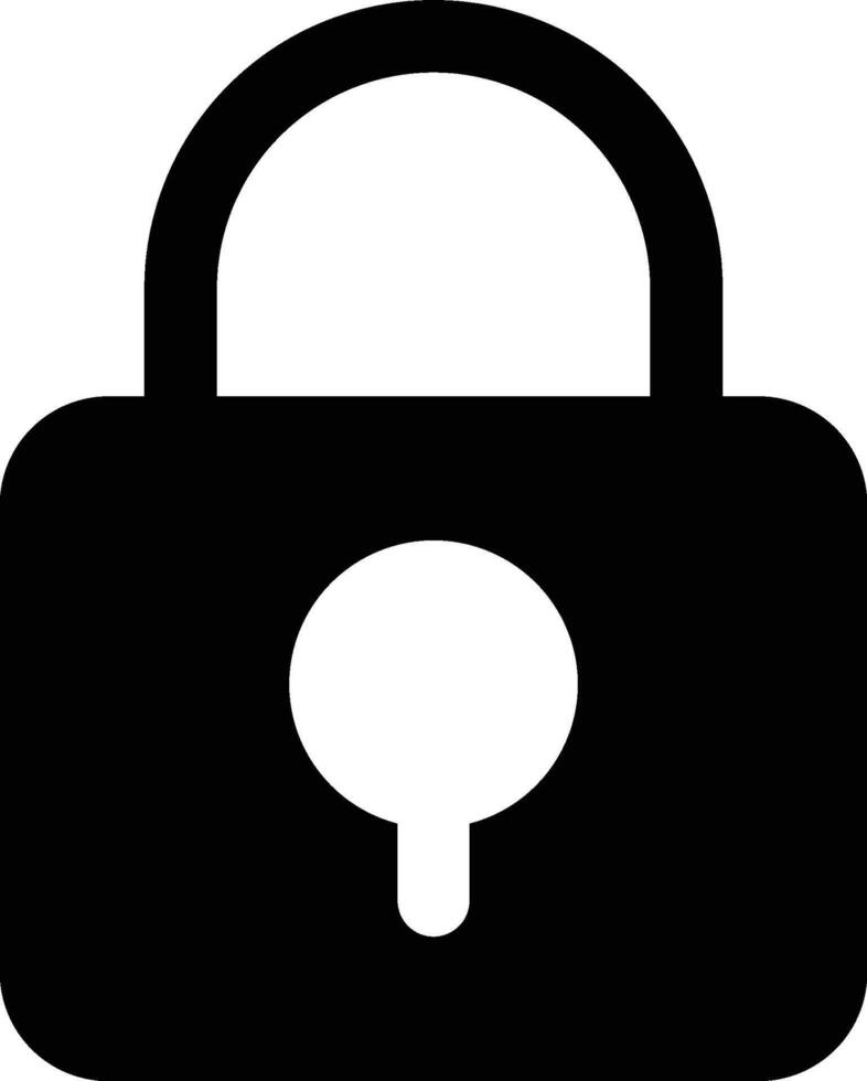 A Simple Padlock Icon Silhouette Illustration in white background vector