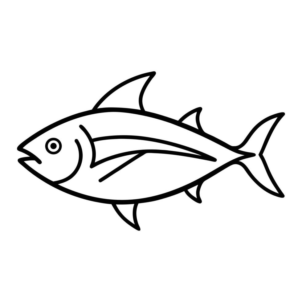 a fish is shown in a line drawing vector
