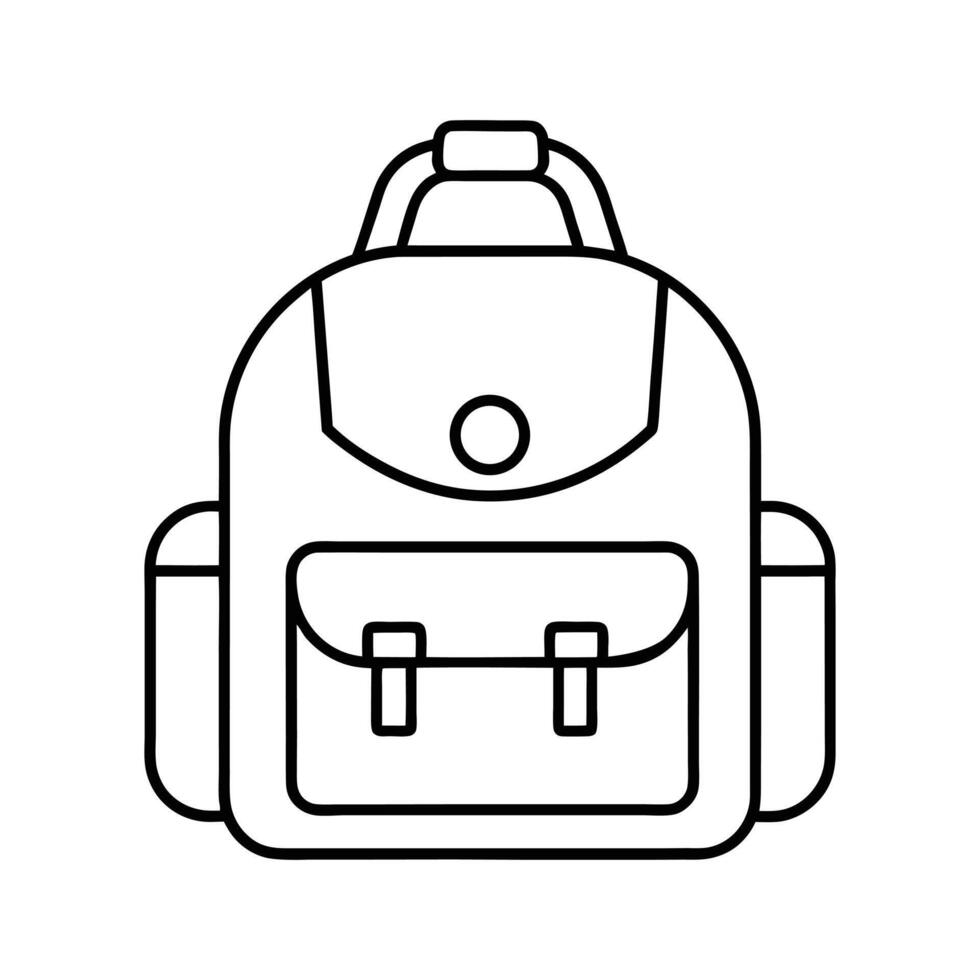 backpack icon line drawing design vector