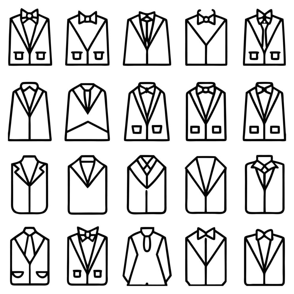 a set of different suits and ties vector