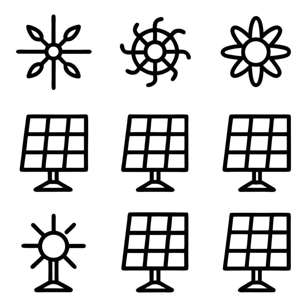 solar panel icon set illustration desig vector