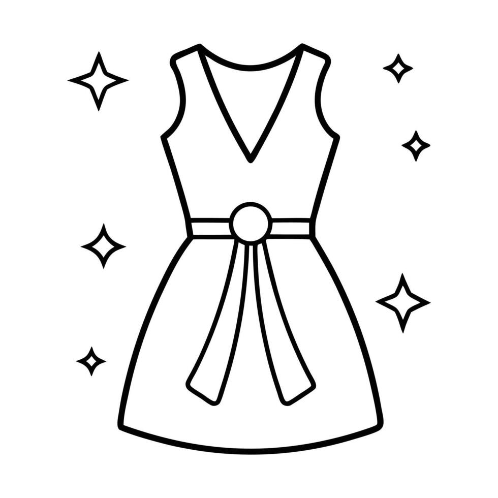dress with bow and stars icon design on a white background vector