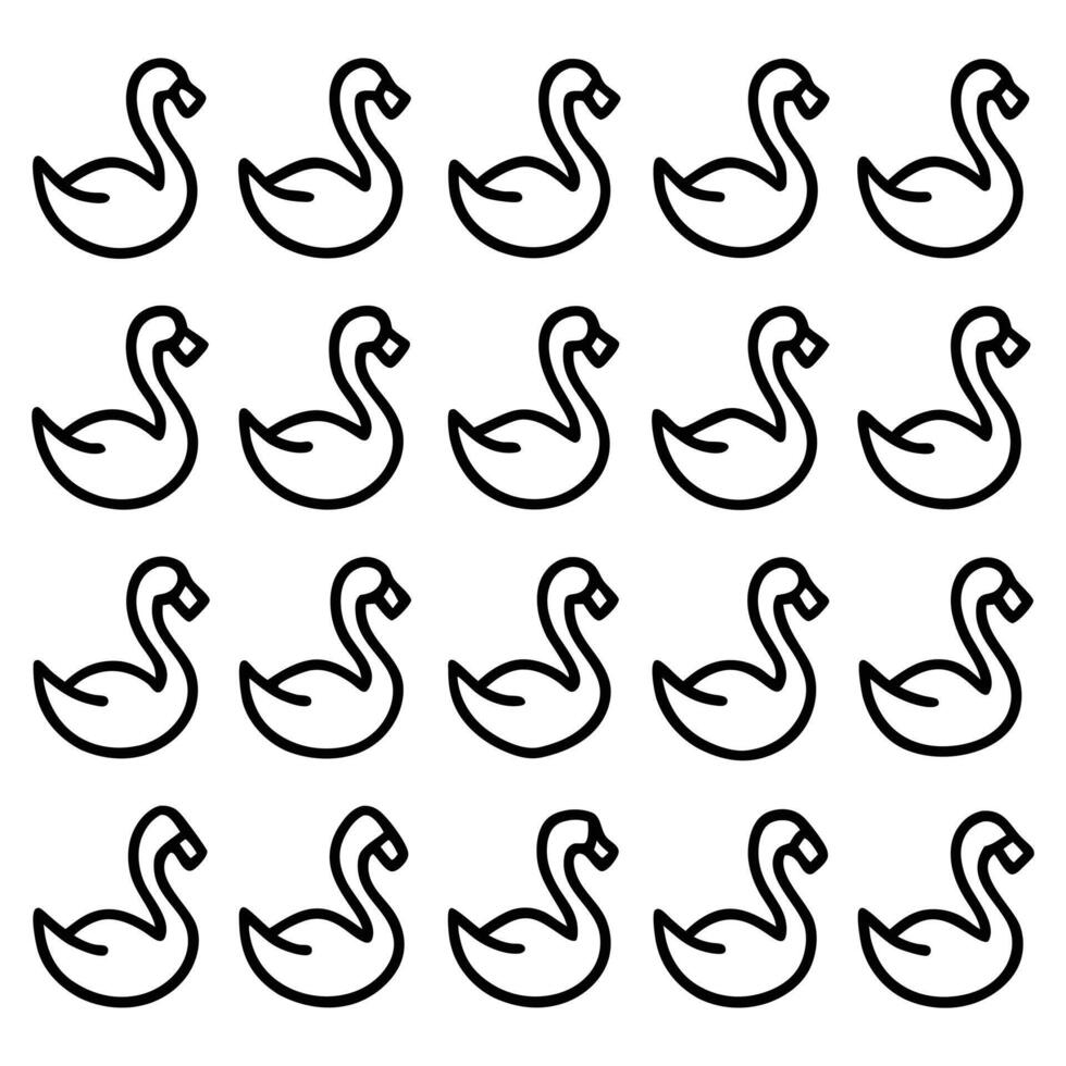 a large number of swans are shown in a line vector