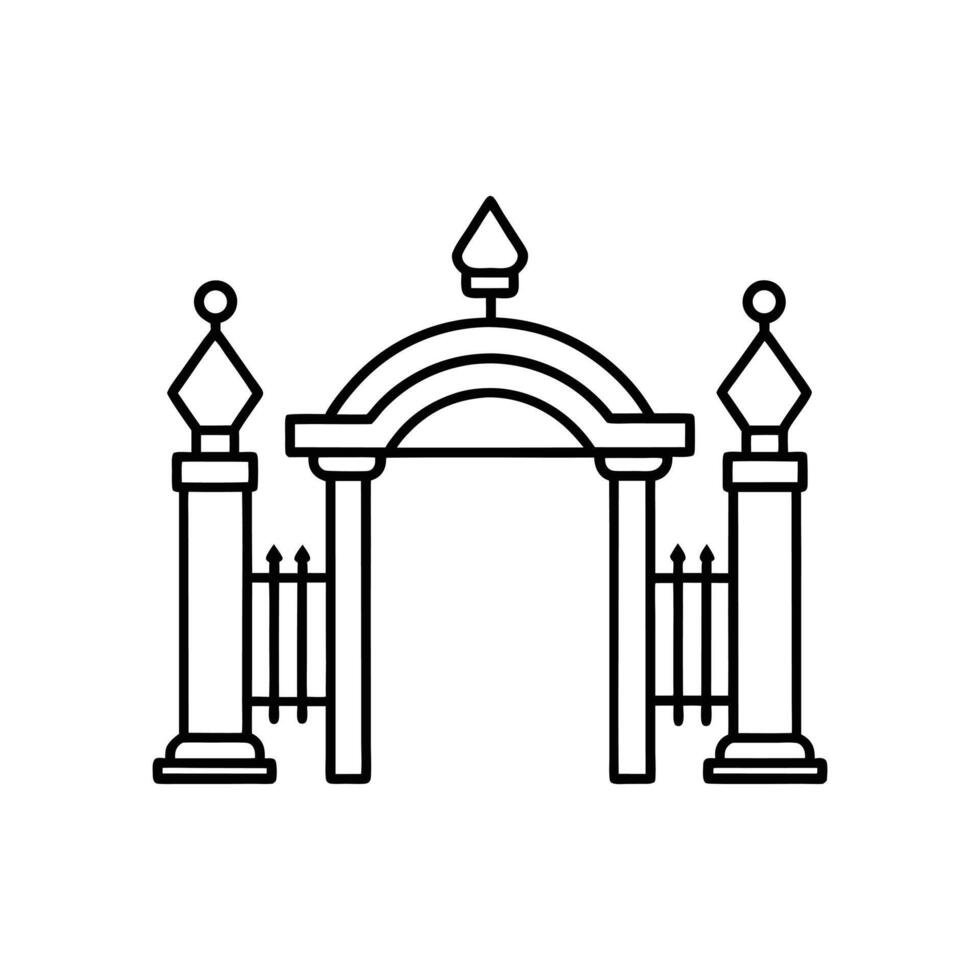 creative gate line icon design vector