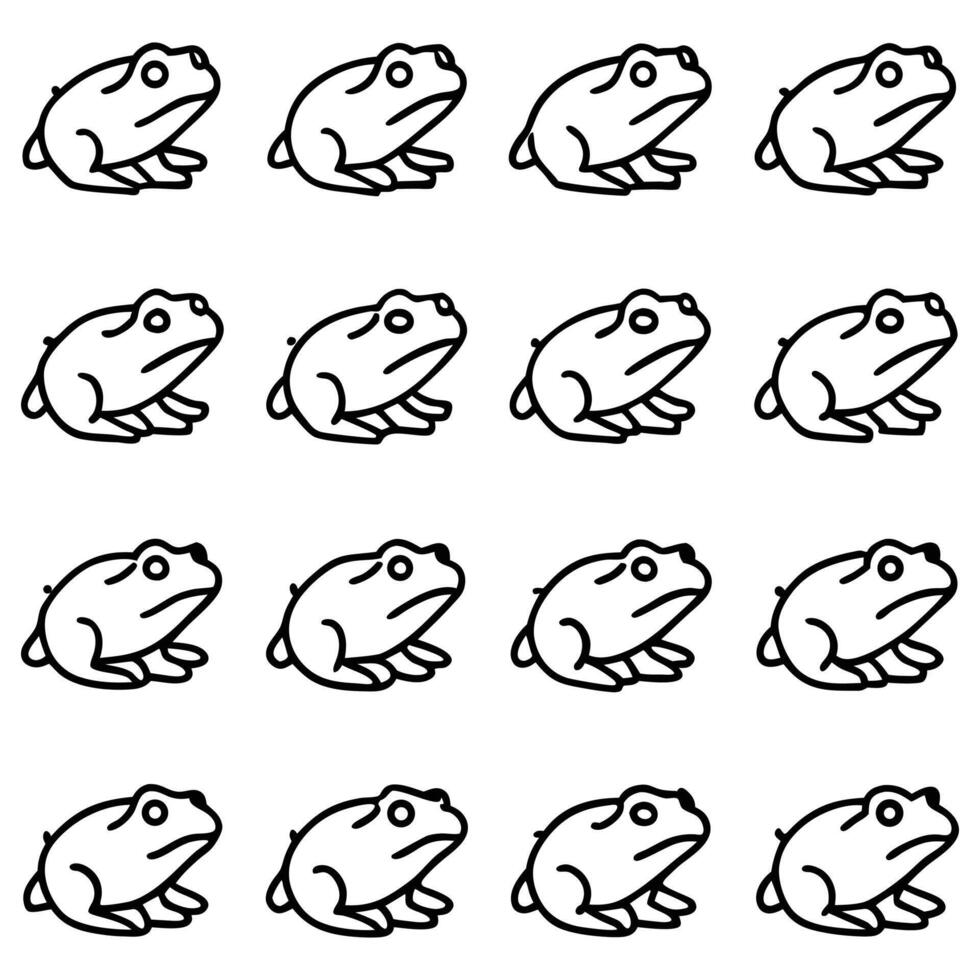 frogs are shown in a row on a white background vector
