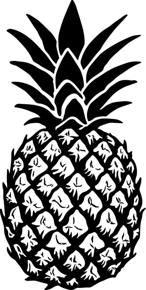 black pineapple silhouette without background vector