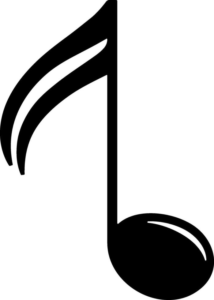 black and white musical note without background vector
