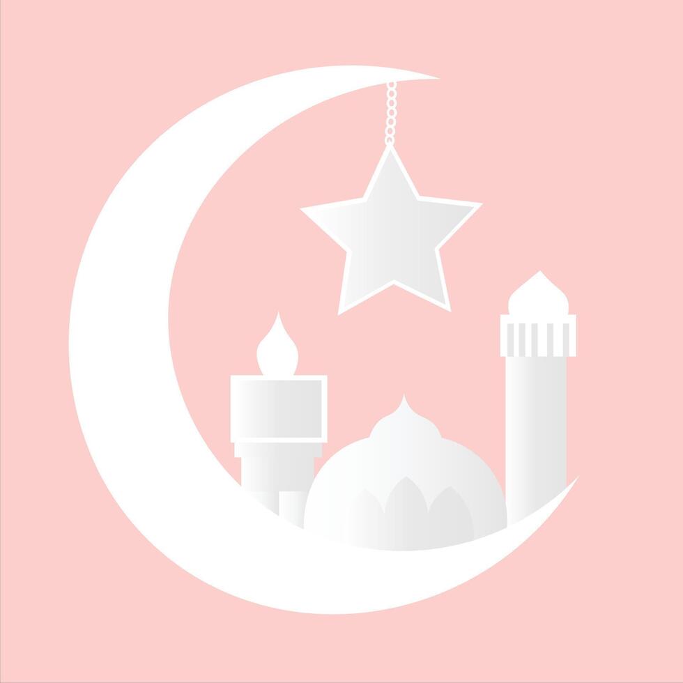 EID Muslim religion festival in India clipart Chand festival illustration vector