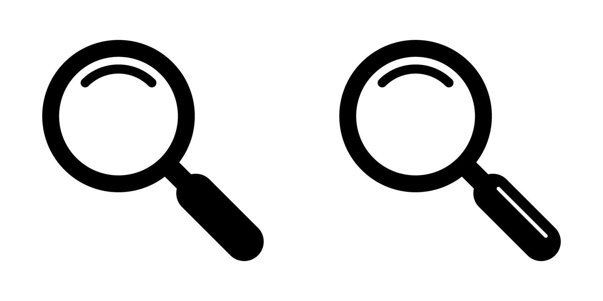 Magnifying glass icon, magnifier icons. vector