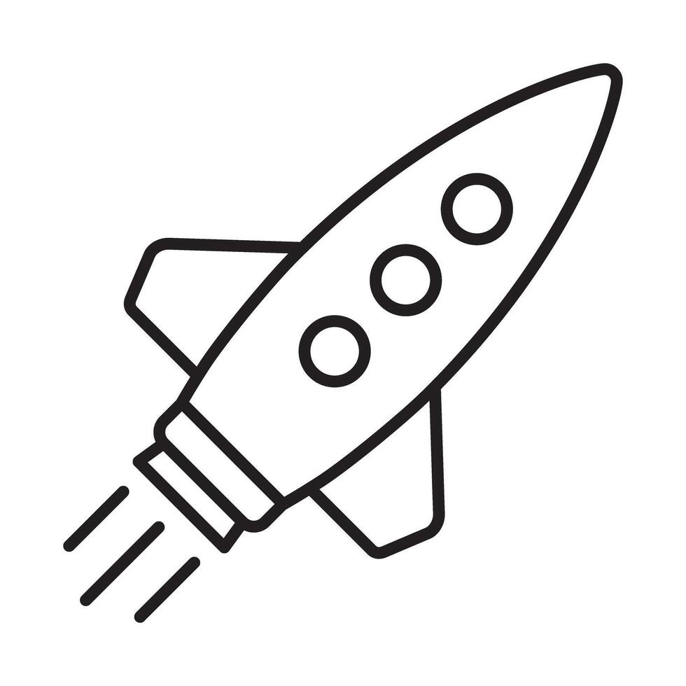 Rocket line icon. Line flying rocket. vector