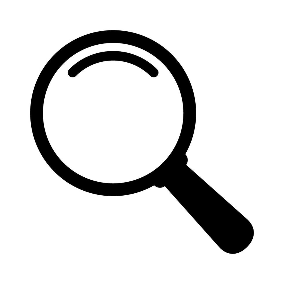 Magnifying glass icon, magnifer icon, loupe icon. Solid style. vector