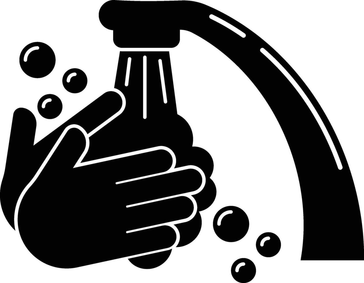 Hand Washing, Hygiene Cleaning Icon Illustration vector